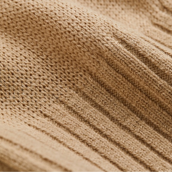 H&M BEIGE CROPPED LONG SLEEVE SWEATER - Picture 7 of 9